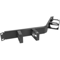 Delock 19″ Cable Management Routing Panel with 4 hooks angled 1U black