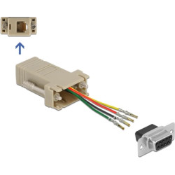 Delock D-Sub 9 pin female to RJ11/RJ14 6P/4C female Assembly Kit