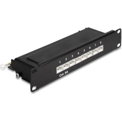 Delock 10″ Patch Panel 8 port Cat.6A 1U black