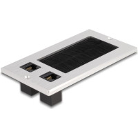 Delock Cable entry with brush and 2 x RJ45 Keystone module Cat.6 aluminium