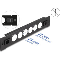 Delock 10″ D-Type Patch Panel 6 port tool free black