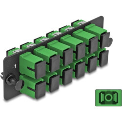 Delock Fiber Optic Adapter Panel SC Simplex APC 12 Port green