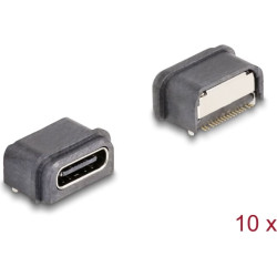 Delock USB 5 Gbps USB Type-C™ female 16 pin SMD connector for solder mounting waterproof 10 pieces