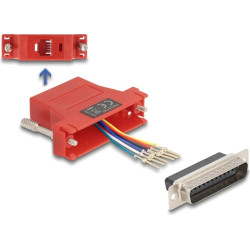 Delock D-Sub 25 pin male to RJ12 female Assembly Kit red