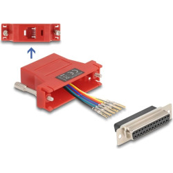 Delock D-Sub 25 pin female to RJ12 female Assembly Kit red
