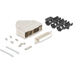 Delock Sub-D connector housing 25 pin metal including female connector and mounting material