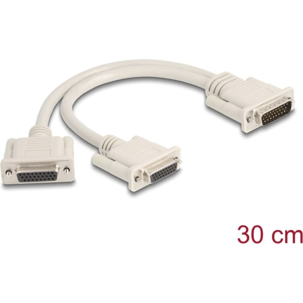 Delock Adapter Y-Cable Splitter D-Sub HD 26 pin male to 2 x D-Sub HD 26 pin female with screws 30 cm