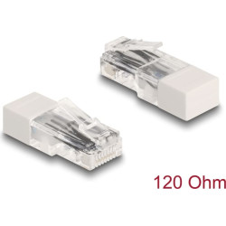 Delock RJ45 plug with terminating resistor 120 Ohm white