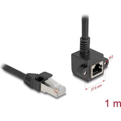 Delock Network Extension Cable RJ45 plug to RJ45 jack 90° angled Cat.6 F/UTP 1 m black