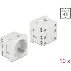 Delock Easy 45 Grounded Power Socket with a 45° arrangement extendable 45 x 45 mm 10 pieces