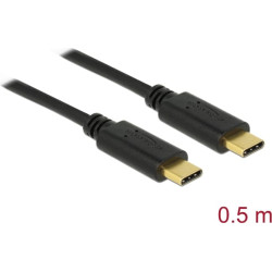 Delock USB 2.0 cable Type-C to Type-C 0.5 m PD 5 A E-Marker