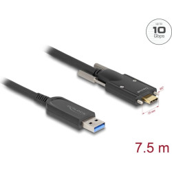 Delock Active Optical Cable USB 10 Gbps Type-A male to USB Type-C™ male with screws on the sides 7.5 m
