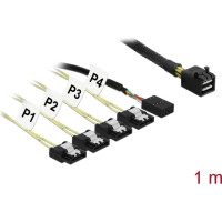 Delock Cable Mini SAS HD SFF-8643 > 4 x SATA 7 pin Reverse + Sideband 1 m