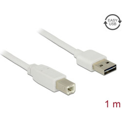 Delock Cable EASY-USB 2.0 Type-A male > USB 2.0 Type-B male 1 m white