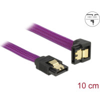 Delock SATA 6 Gb/s Cable straight to downwards angled 10 cm violet