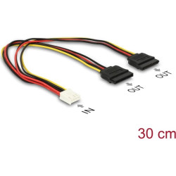 Delock Power Cable Floppy 4 pin Power receptacle  2 x Power SATA 15 pin receptacle 30 cm