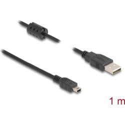 Delock Cable USB 2.0 Type-A male > USB 2.0 Mini-B male 1.0 m black