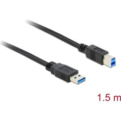 Delock USB 5 Gbps Cable Type-A male to Type-B male 1.5 m black