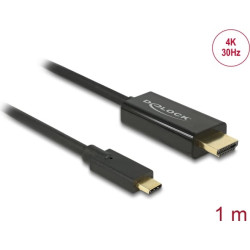 Delock Cable USB Type-C™ male > HDMI male (DP Alt Mode) 4K 30 Hz 1 m black