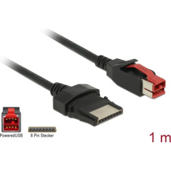 Delock PoweredUSB cable male 24 V > 8 pin male 1 m for POS printers and terminals