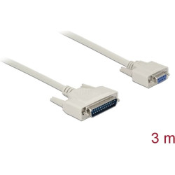 Delock Serial Cable D-Sub 25 male to D-Sub 9 female 3 m