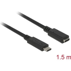 Delock USB 10 Gbps Extension Cable USB Type-C™ male to female 1,5 m 4K PD 60 W
