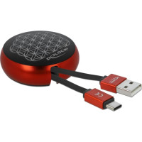 Delock USB Retractable Cable Type-A to USB-C&trade; black / red