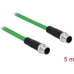 Delock Network cable M12 4 pin D-coded male to male TPU 5 m