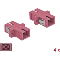 Delock Optical Fiber Coupler SC Simplex female to SC Simplex female Multi-mode 4 pieces violet