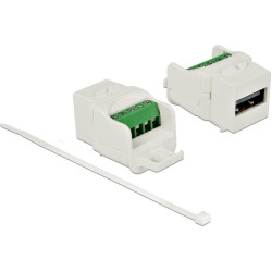 Delock Keystone module USB 2.0 A female to terminal block white
