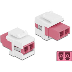 Delock Keystone Module LC Duplex female to LC Duplex female violet / white