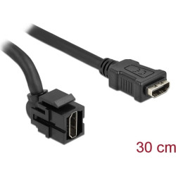 Delock Keystone Module HDMI female 250° > HDMI female with cable black