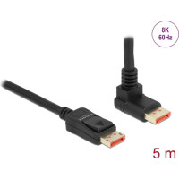 Delock DisplayPort cable male straight to male 90° upwards angled 8K 60 Hz 5 m