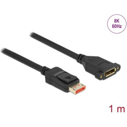 Delock DisplayPort extension cable panel-mount 8K 60 Hz 1 m