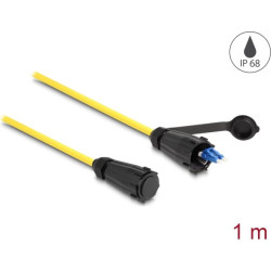 Delock Optical fiber cable LC Duplex to LC Duplex with protective cap single-mode IP68 dust and waterproof 1 m