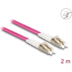 Delock Fiber Optical Cable with metal armouring LC Duplex to LC Duplex Multi-mode OM4 2 m