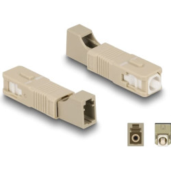 Delock Optical Fiber Hybrid Coupler SC Simplex male to LC Simplex female beige