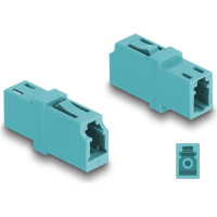Delock Optical Fiber Coupler LC Simplex female to LC Simplex female OM3 aqua