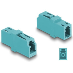 Delock Optical Fiber Coupler LC Simplex female to LC Simplex female OM3 aqua