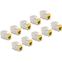 Delock Keystone Modul RJ45 jack to LSA Cat.6A toolfree yellow set 10 pieces