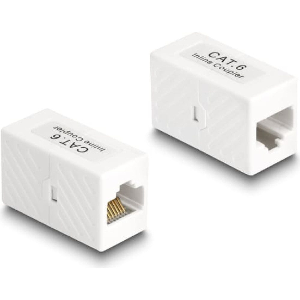 Delock Adapter RJ45 jack to RJ45 jack Cat.6 UTP white