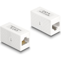 Delock Adapter RJ45 jack to RJ45 jack Cat.6 UTP white