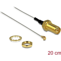 Delock Antenna Cable RP-SMA Jack Bulkhead  MHFU.FL Compatible Plug 200 mm 1.37