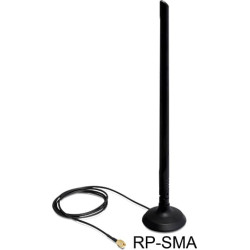 Delock WLAN 802.11 b/g/n Antenna RP-SMA 6.5 dBi Omnidirectional Joint With Magnetic Stand