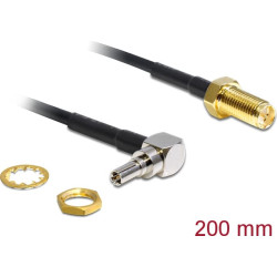 Delock Antenna Cable RP-SMA jack bulkhead to CRC-9 plug 90° 200 mm