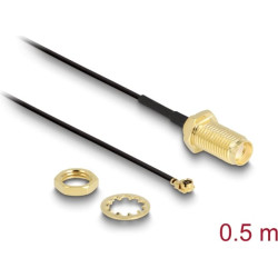 Delock Antenna cable SMA Jack Bulkhead  MHFU.FL-LP-088 compatible plug 500 mm 1.37