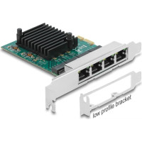 Delock PCI Express x1 Network Card Gigabit LAN 4 x RJ45 RTL8111