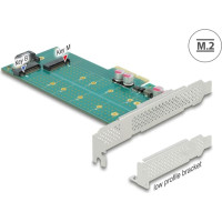 Delock PCI Express x4 Card to 1 x M.2 Key B + 1 x NVMe M.2 Key M - Low Profile Form Factor