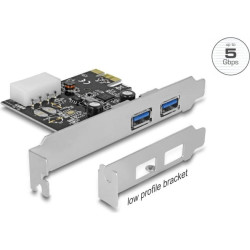 Delock PCI Express x1 Card > 2 x external SuperSpeed USB 5 Gbps (USB 3.2 Gen 1) Type-A female