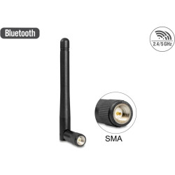 Delock WLAN 802.11 ac/a/b/g/n Antenna SMA plug 2 dBi omnidirectional with tilt joint black
